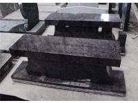 Bahama Blue Granite Monument Cemetery Bench