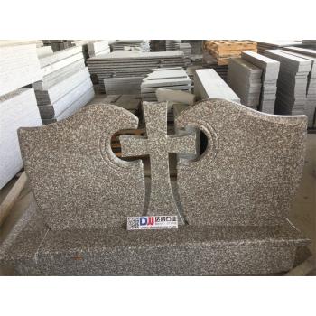 Poland Style Granite double Cross Headstone