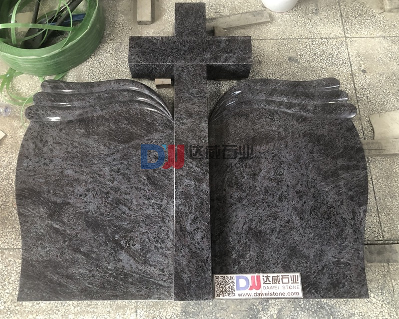 Carved Cross Polished Stone Granite Monument for Romanian clients