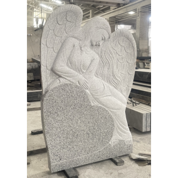 Chinese Grey G603 Granite Angel Heart Shaped Headstone