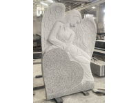 Chinese Grey G603 Granite Angel Heart Shaped Headstone