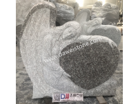 G664 Brown/G603 Grey Weeping Angel Heart Granite Headstone